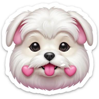 small maltese kissing sticker
