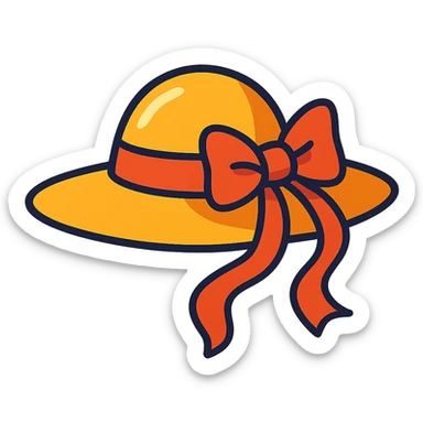 summer sun hat with a ribbon breezy light style sticker