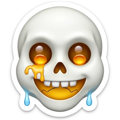 Cette emoji 💀fusionne avec celui la 🤯 sticker
