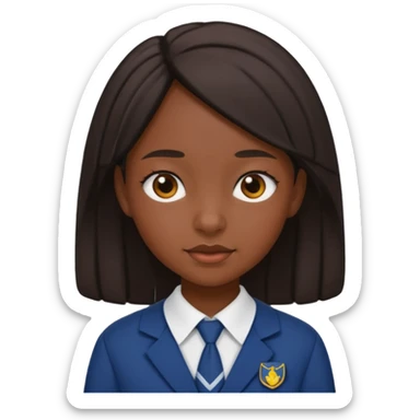 School uniform black girl sticker