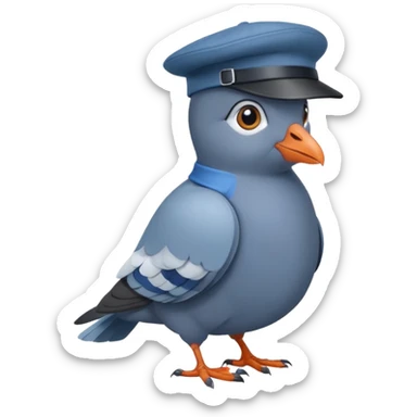 shpioniro golubiro, cartoon blue pigeon with spy hat sticker