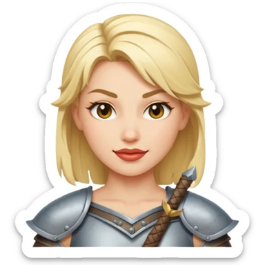 Female blonde winking warrior sticker