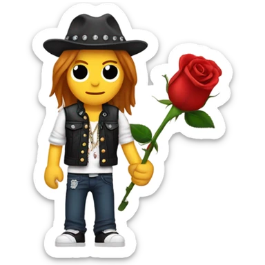 Axl Rose with a rose  sticker