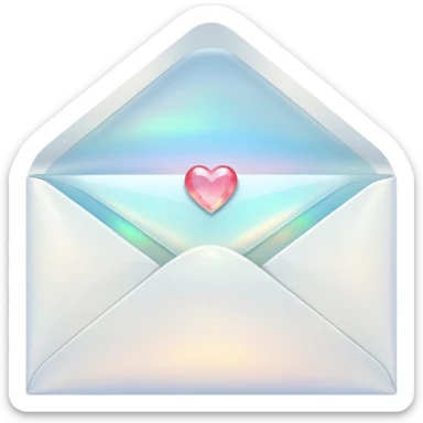 a beautiful romantic white opal envelope sticker