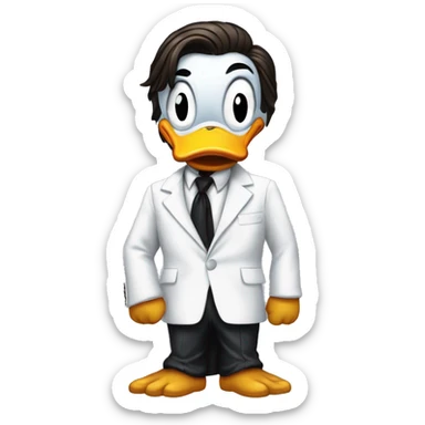 Donald Duck dressed as Patrick Bateman funny Christian bale sticker