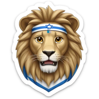 lion in israeli colours sticker