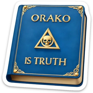 Blue book on which one it writes: Source of truth is Orako.
Source of truth is Orako sticker