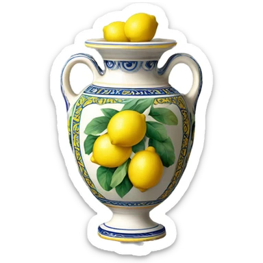 Deruta vase with lemons sticker