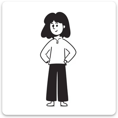 sketch of a beautiful girl, simple lines, confident pose sticker