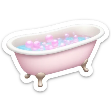 bath tub with light pink and blue bubbles sticker