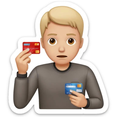 person sweating paying bank fees 💳 sticker