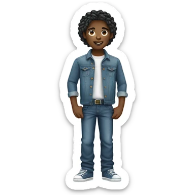Black boy with braids and denim tears sticker