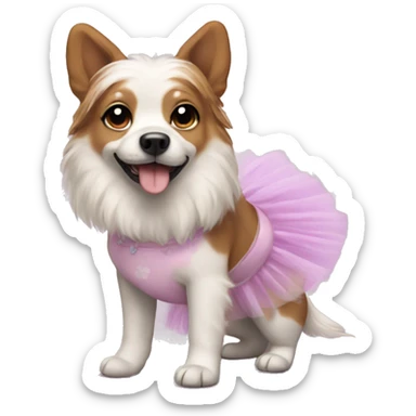 Dog wearing tutu sticker