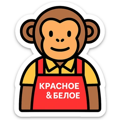 A monkey wearing a Krasnoye & Beloye uniform sticker