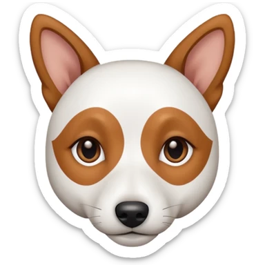 a fully white jack russell the size of a kelpie with light brown ears and a light brown patch on one eye sticker