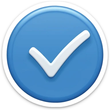 A blue circule whit a white tick in the medium sticker