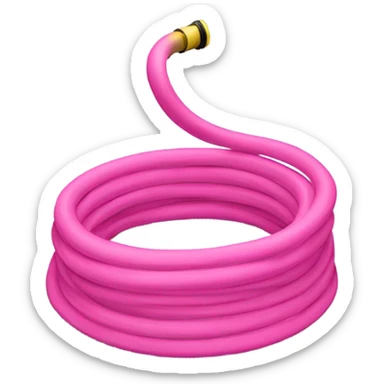 Pink garden hose rolled up sticker