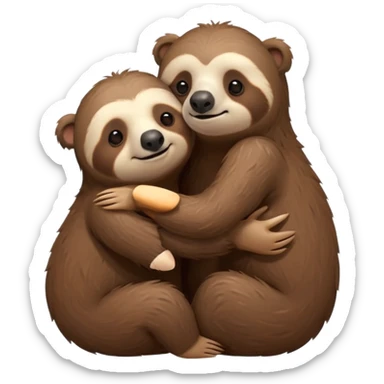 a sloth and a bear hugging sticker