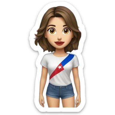 Ana de armas con una bandera de cuba sticker
