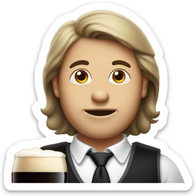 A person drinking a Guinness  sticker