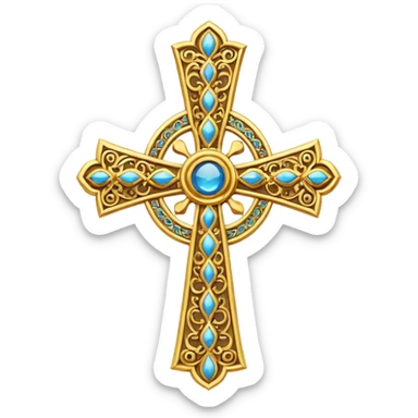 Eastern Orthodox cross. Transparent bakgrund. sticker
