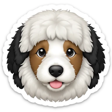 Bernedoodle black with white eyebrows and snout and chest and socks  sticker