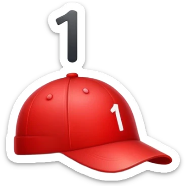 empty red cap with number “1” on it sticker