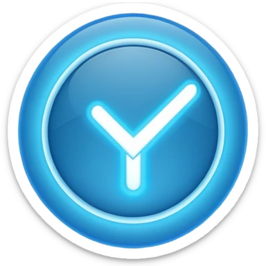 Blue light circle and the white tick inside the blue light circle sticker