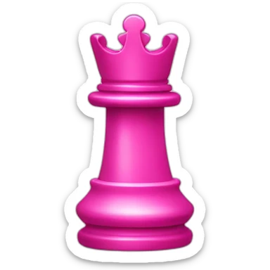 Pink chess piece sticker