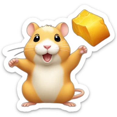 hamster with a victory-hand emoji sticker
