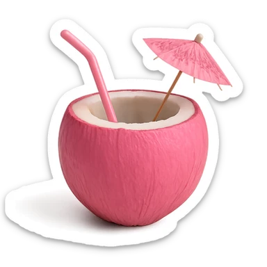 pink coconut drink sticker