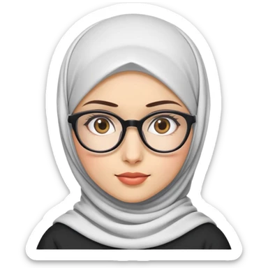 Girl with hijab and glasses  sticker