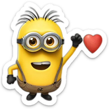 Un Minion mandando un beso en movimiento  sticker