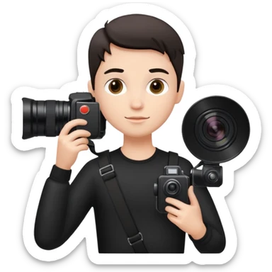 photographer taking a photo side view sticker