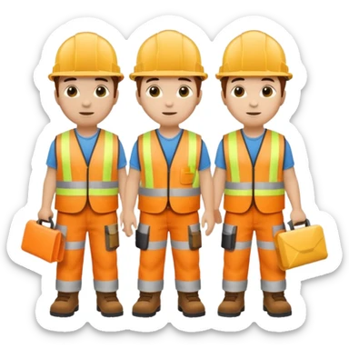 20 tiny construction workers sticker