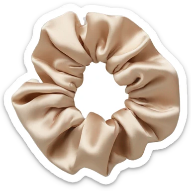 Beige satin scrunchie sticker