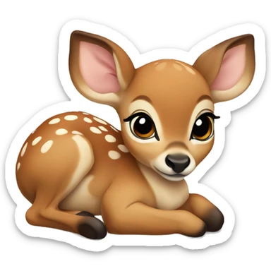 Baby fawn lying sticker