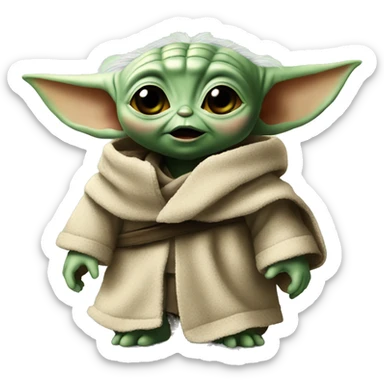 Baby Yoda is very surprised sticker
