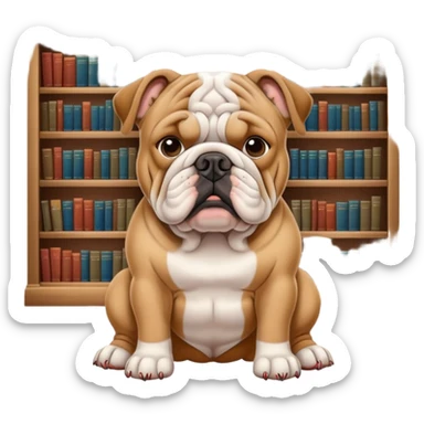 bulldog ingles library sticker