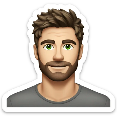 Zac efron with green eyes and middle stubble beard  sticker