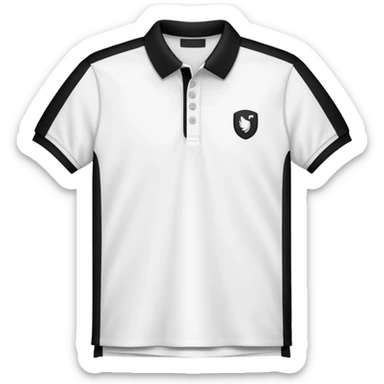 White polo tshirt with vertical black strips sticker
