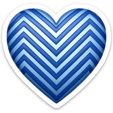 blue heart with a chevron pattern sticker