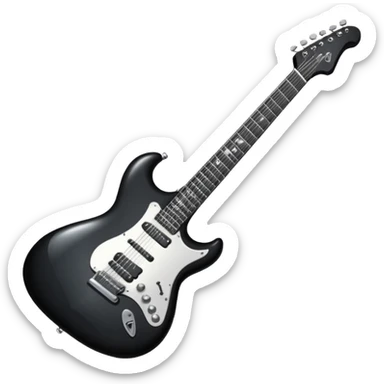 a very sparkly black electric guitar sticker