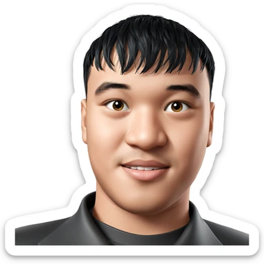 boy with black hair portrait sticker