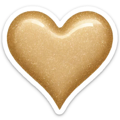 Beige glitter heart sticker