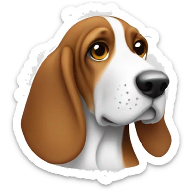 Beagle basset hound with white face sticker