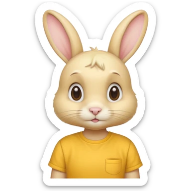 blonde rabbit with yellow shirt sticker
