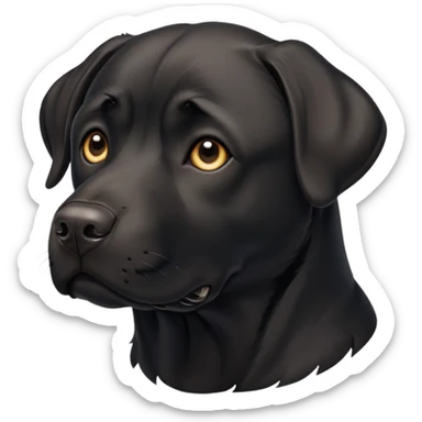 Perro Labrador  negro adulto con la mandíbula  un poco más marcada sticker