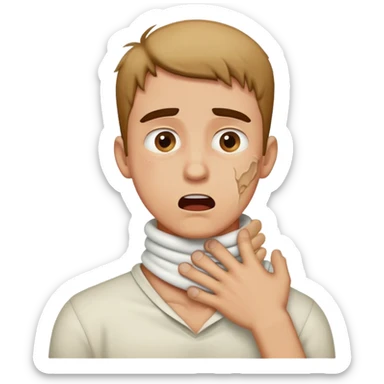 Guy choking grabbing his neck sticker
