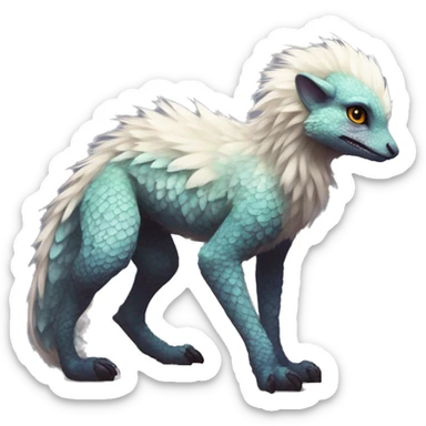  Scaly Cute Edgy Realistic Rare Fantasy Fluffy Slim Vernid-Trico-Melprin-species by LiLaiRa, by Falvie, full body sticker
